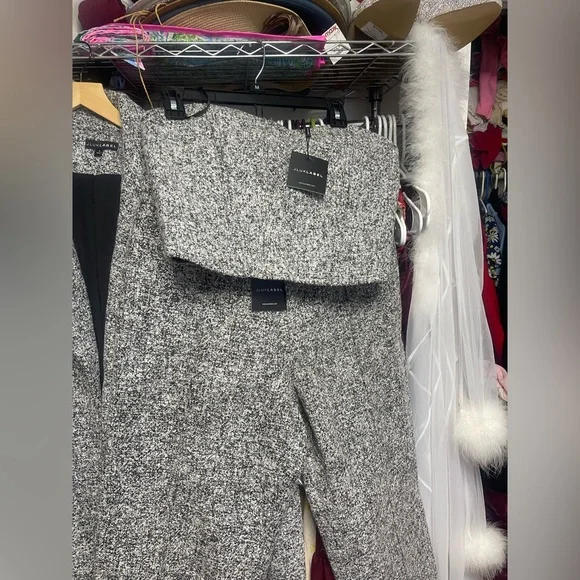 JLUXLABEL Light Gray Tweed Jumpsuit